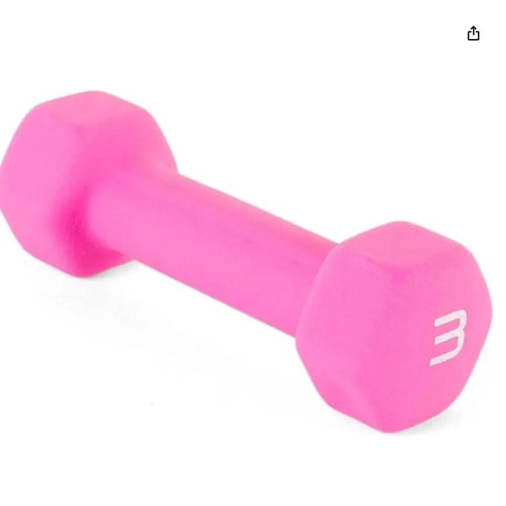 CAP Barbell Neoprene Dumbbell, 3lb,‎ neon pink